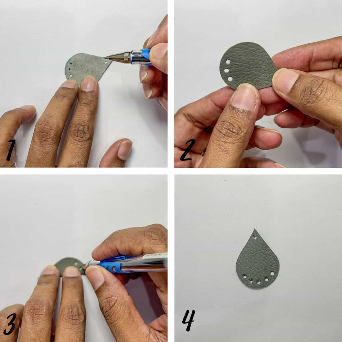 A poster of 4 images showing how to mark dots.