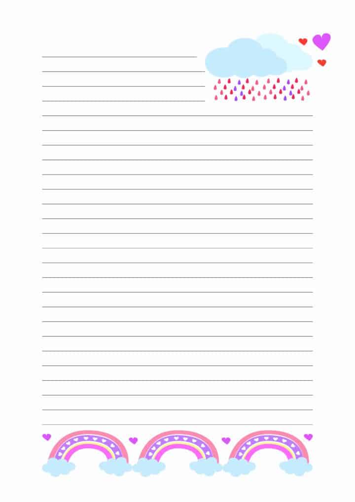 Cute Lined Paper Printable (13 Free Designs) | The Pink Craft Box