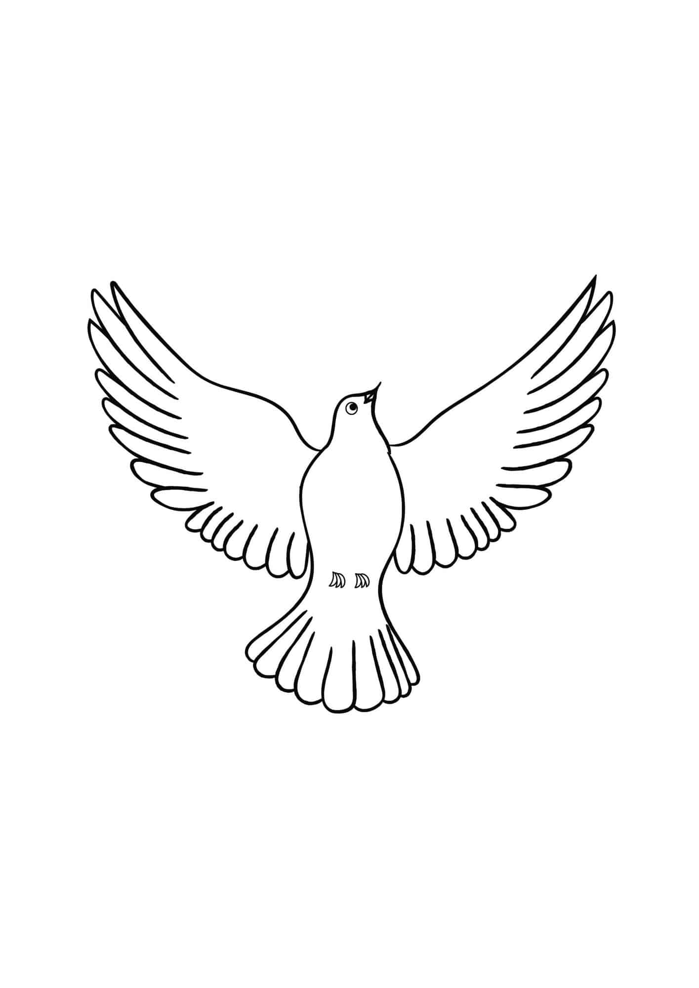 A dove template with an image of a dove with its wings wide open.