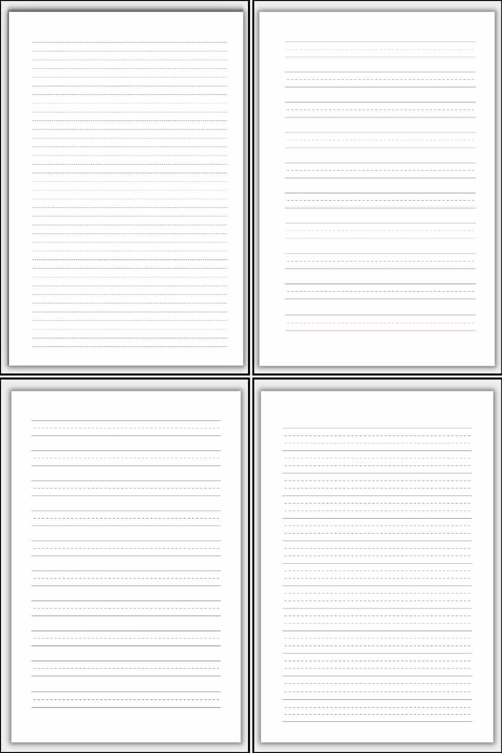 4 designs of dotted lined paper.