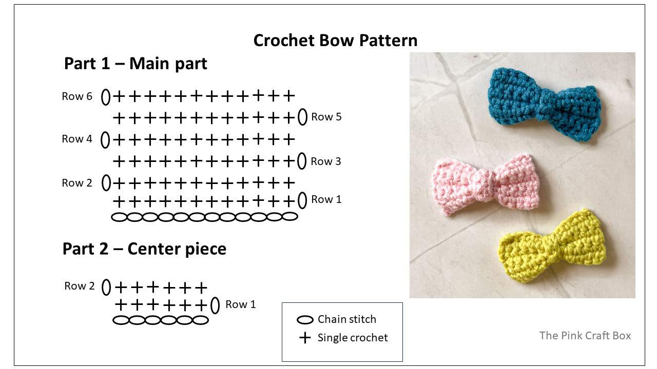 Printable crochet bow pattern.
