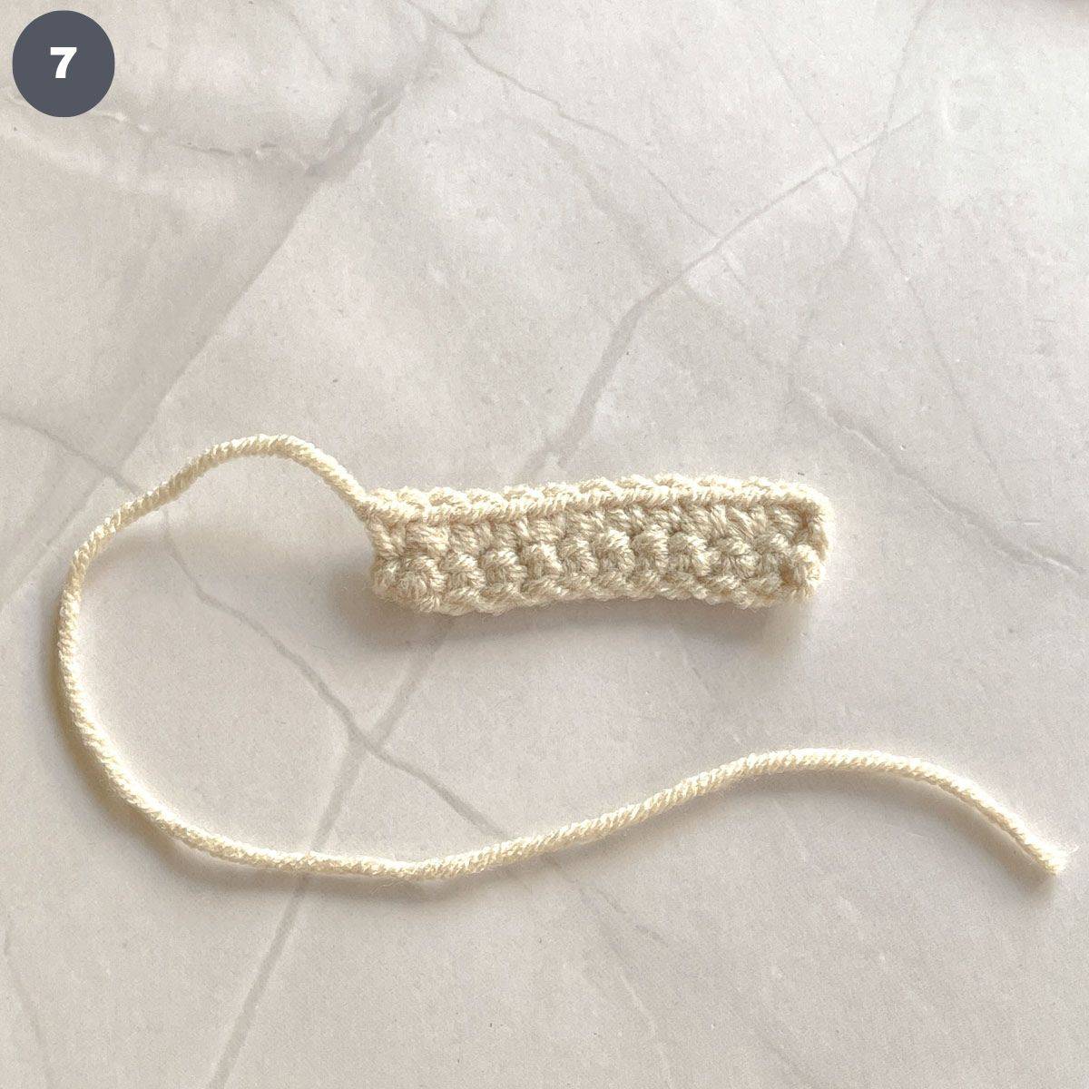 A small piece of rectangle crochet.
