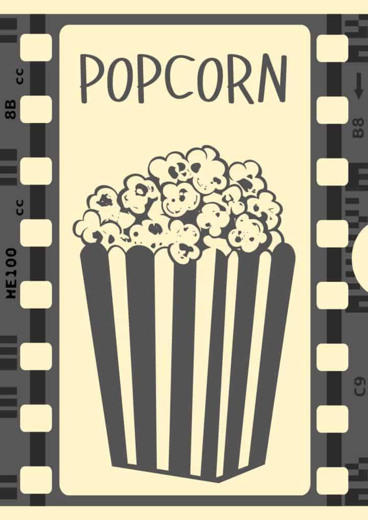 Free Printable Popcorn Sign (11 Designs) | The Pink Craft Box