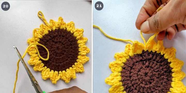 Sunflower Coasters Crochet Pattern | The Pink Craft Box