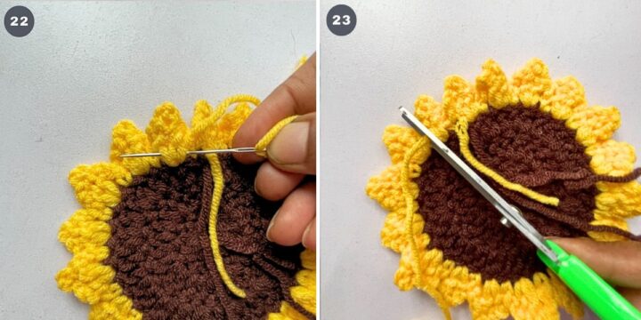 Sunflower Coasters Crochet Pattern | The Pink Craft Box