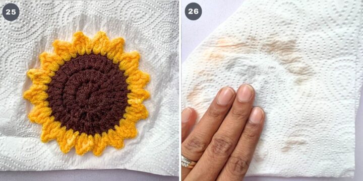Sunflower Coasters Crochet Pattern | The Pink Craft Box