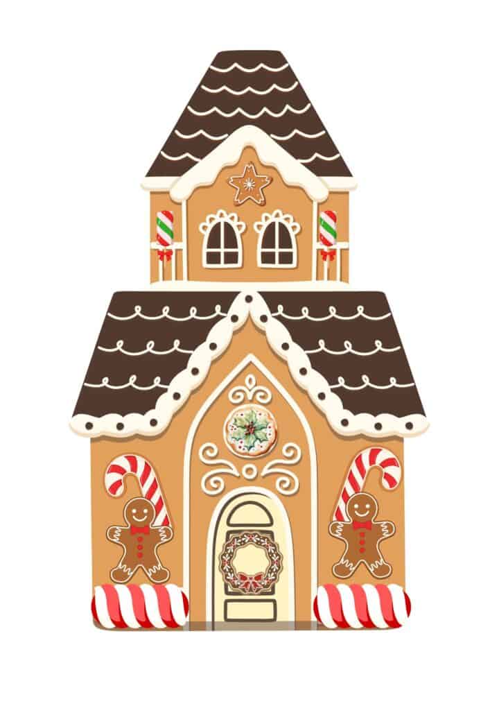 A two tier gingerbread house.