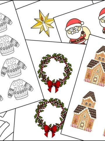 Free printable Christmas patterns in color and outlines.