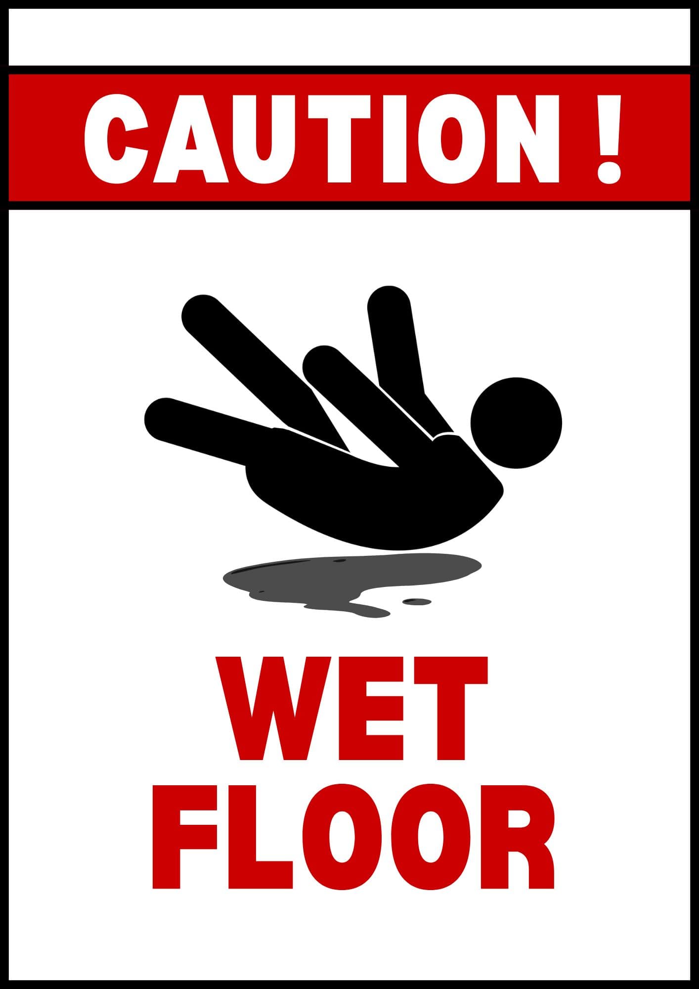Caution Wet Floor sign.