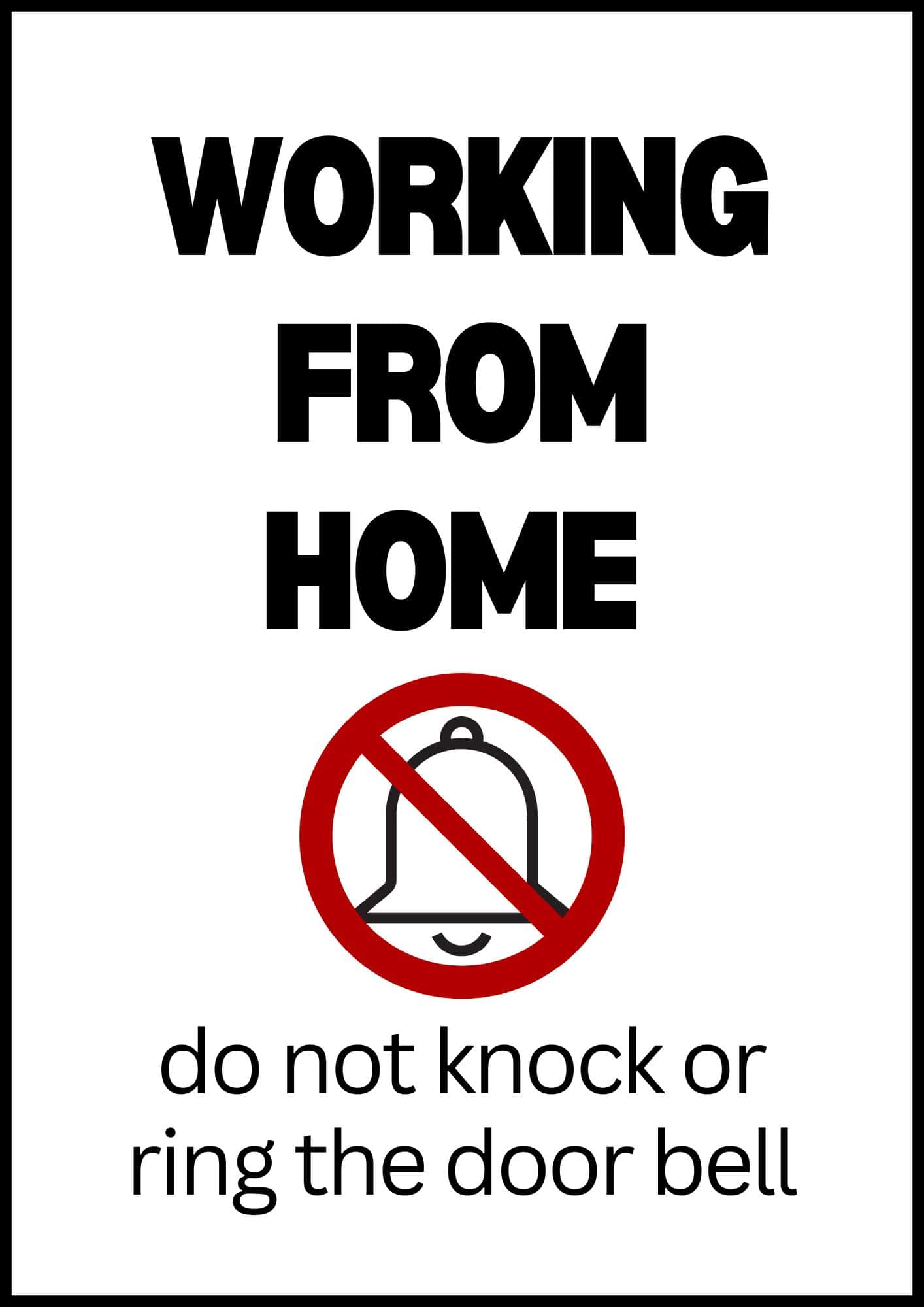Do not knock or ring the door bell sign.