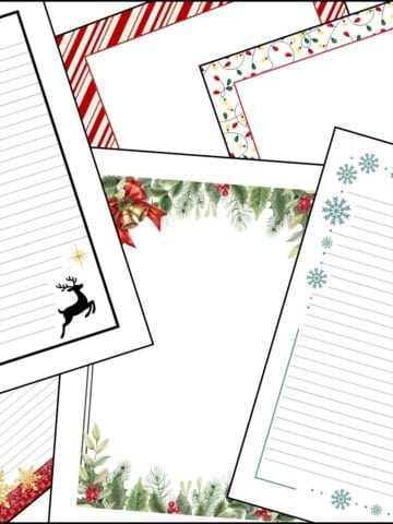 A stack of Christmas border paper printable templates.
