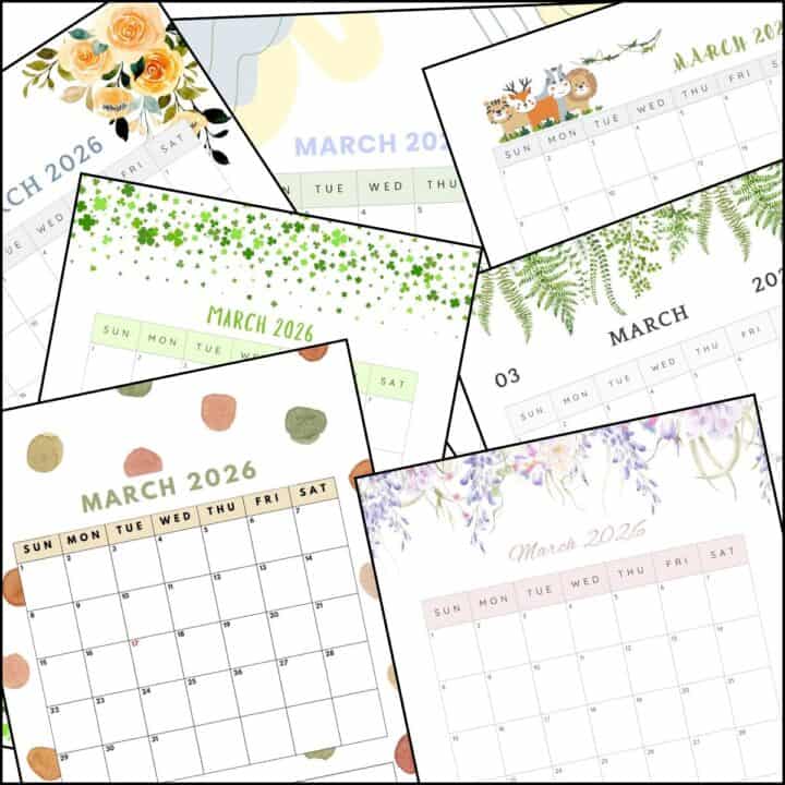 March 2026 calendars overlapping on one another.