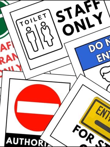 Staff only sign printable free templates overlapping on one another.