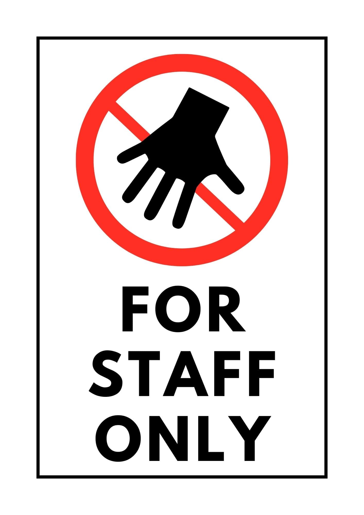 For staff only sign printable.