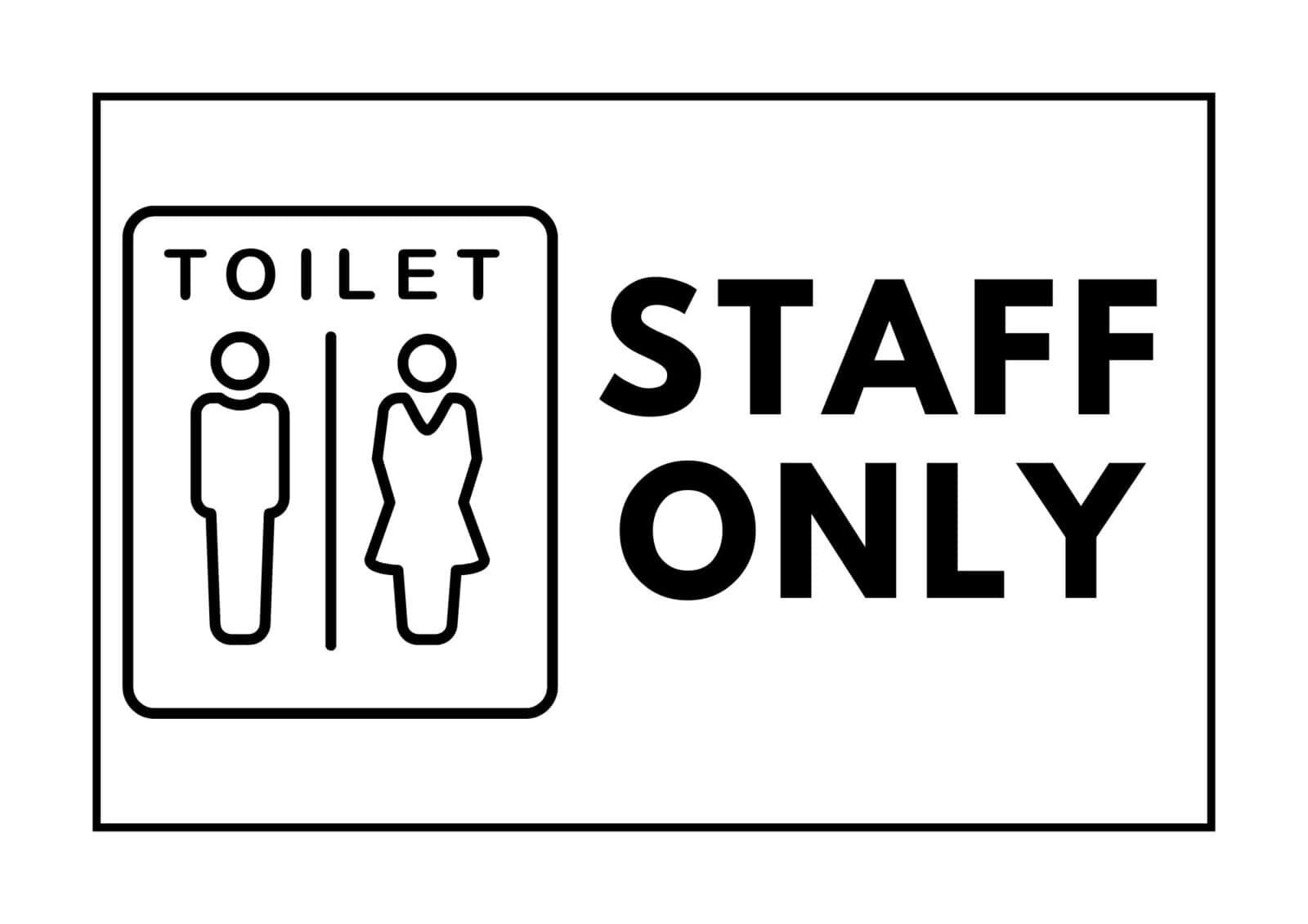 Toilet Staff Only Printable Sign.