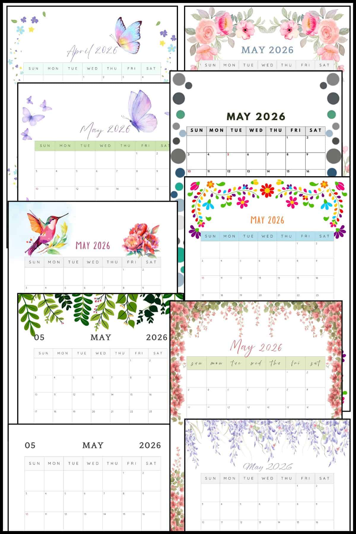 May 2026 calendars overlapping on one another.