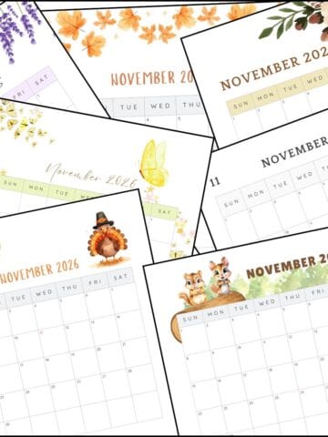 October 2026 calendar printable stacked on top of one another.