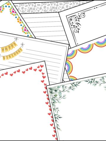 Stack of printable border paper.