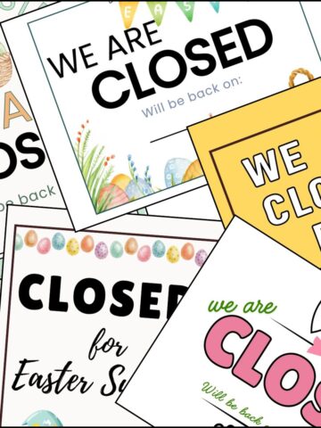 Closed for Easter sign overlapping on one another.