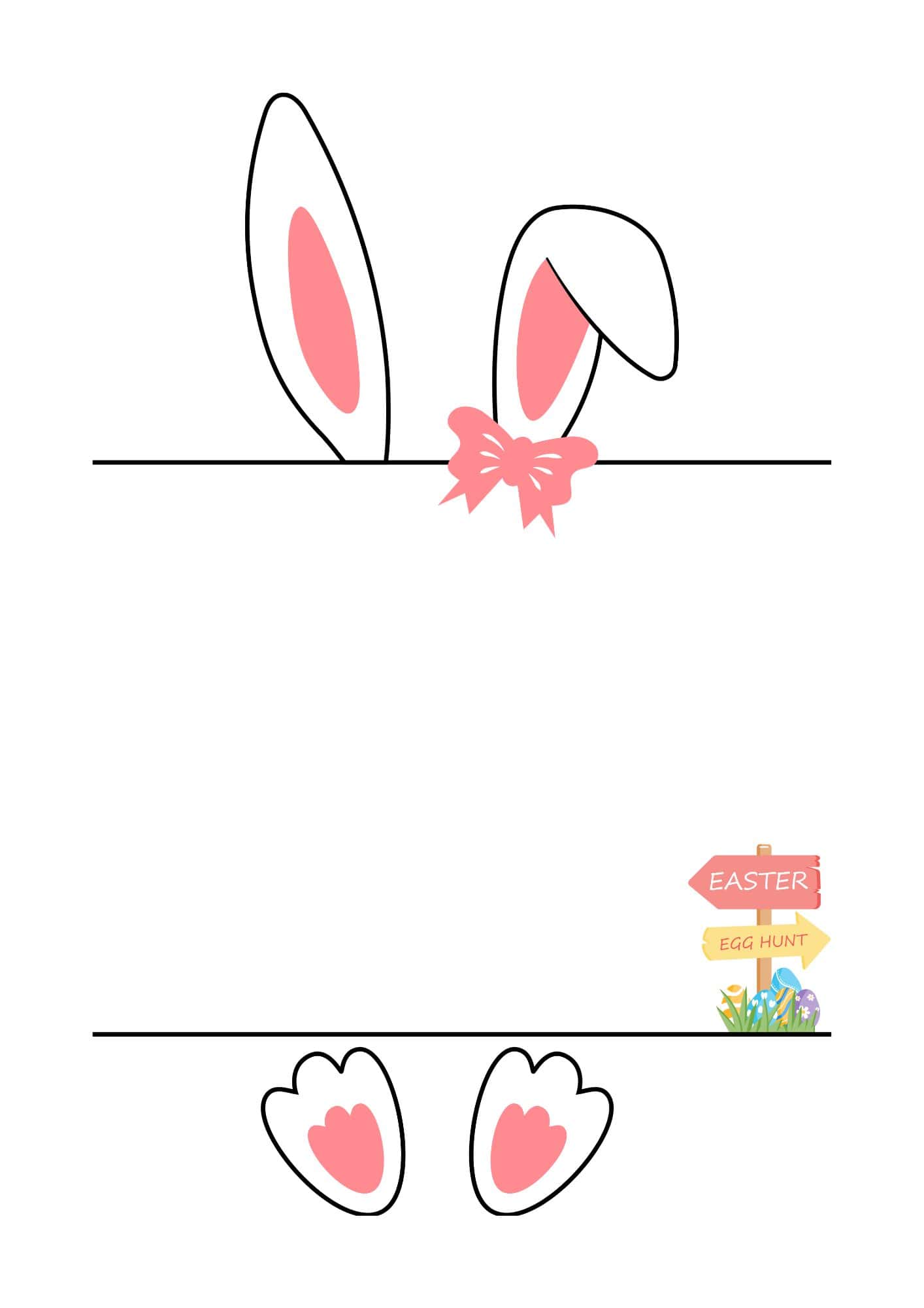 Bunny ears and feet template.