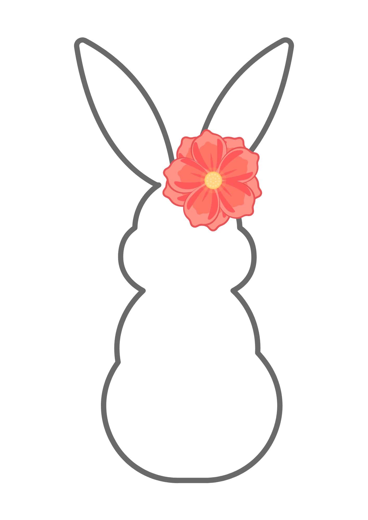 Easter Bunny letter free printable in the shape of bunny outline.