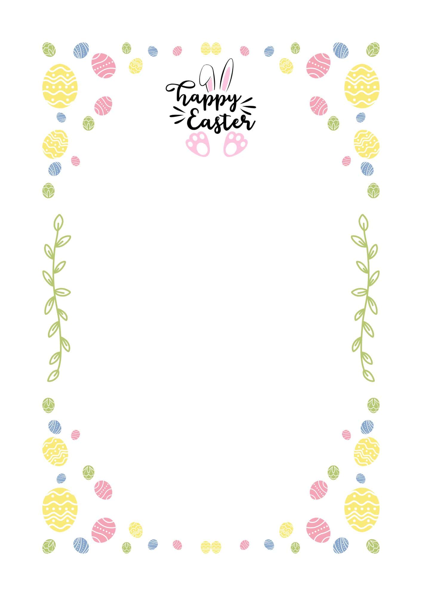 A letter frame of Easter eggs.