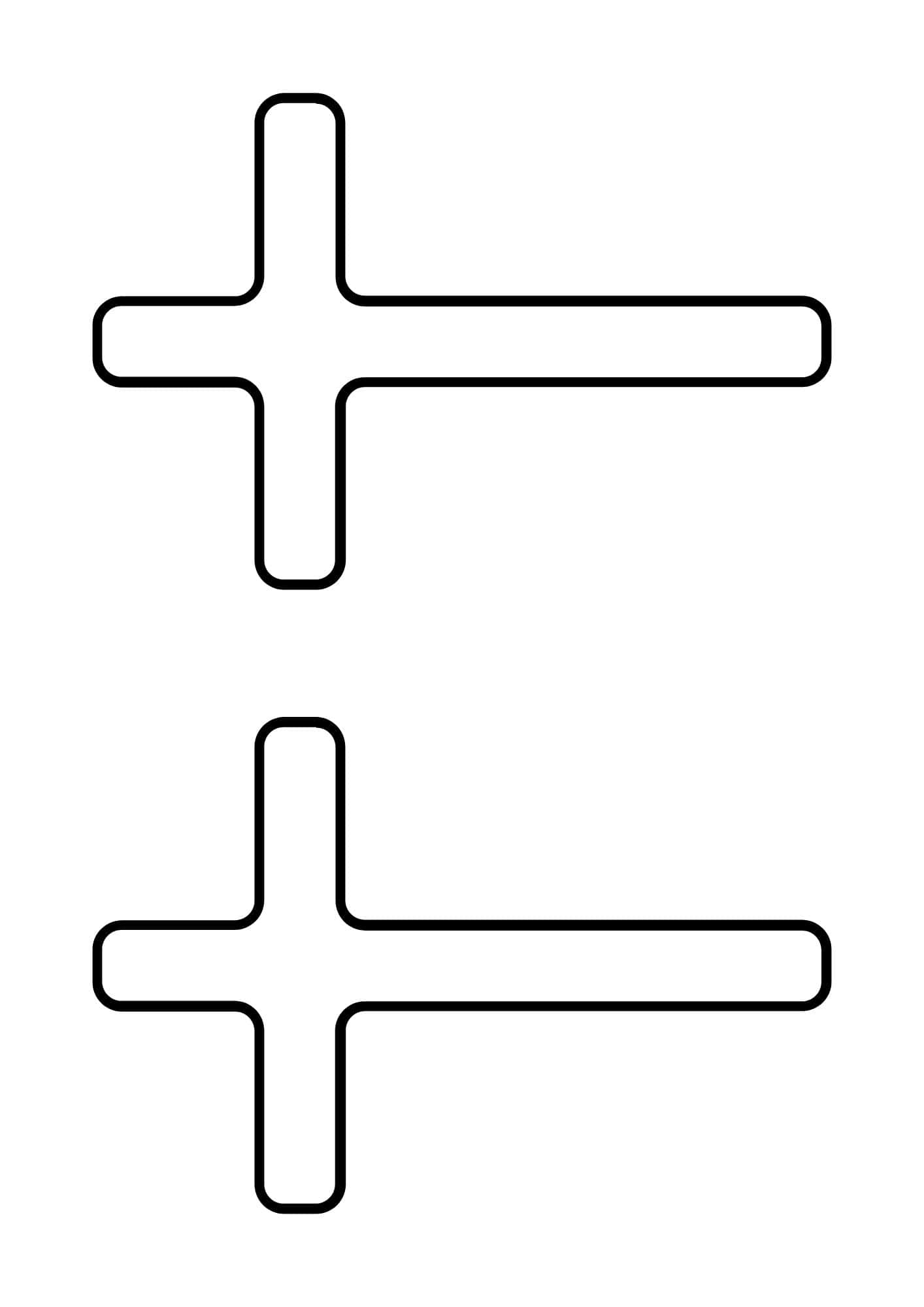 Two Easter cross template printable with rounded corners.