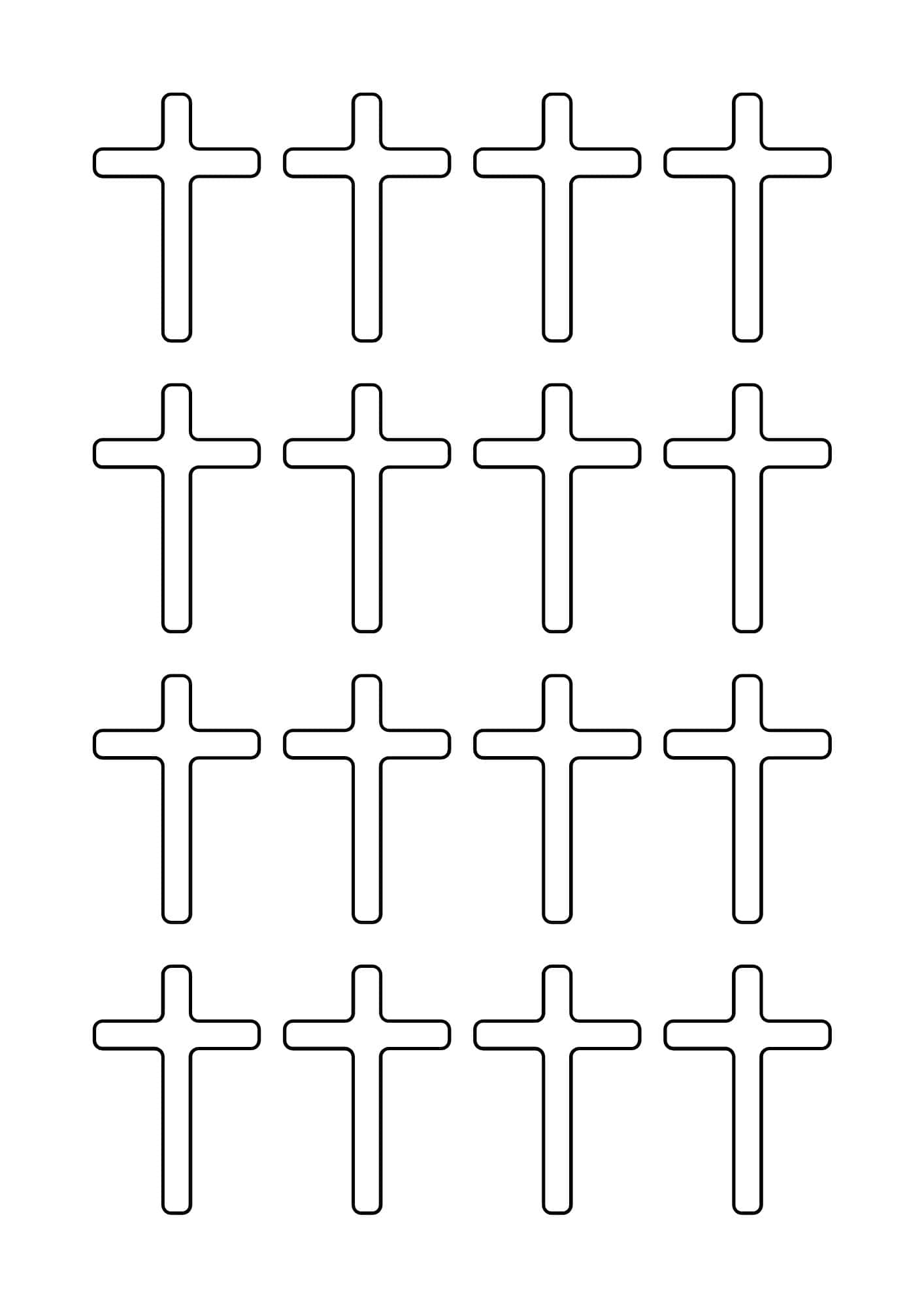 Sixteen cross templates.