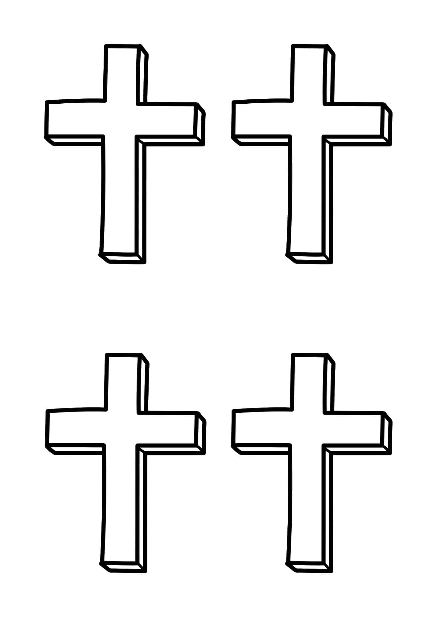 Four 3D Easter cross template printable.
