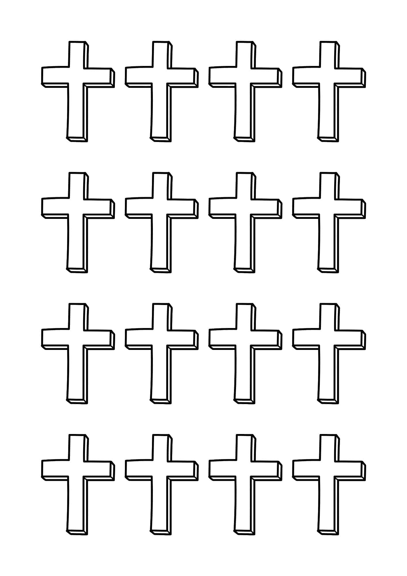 Sixteen cross templates.