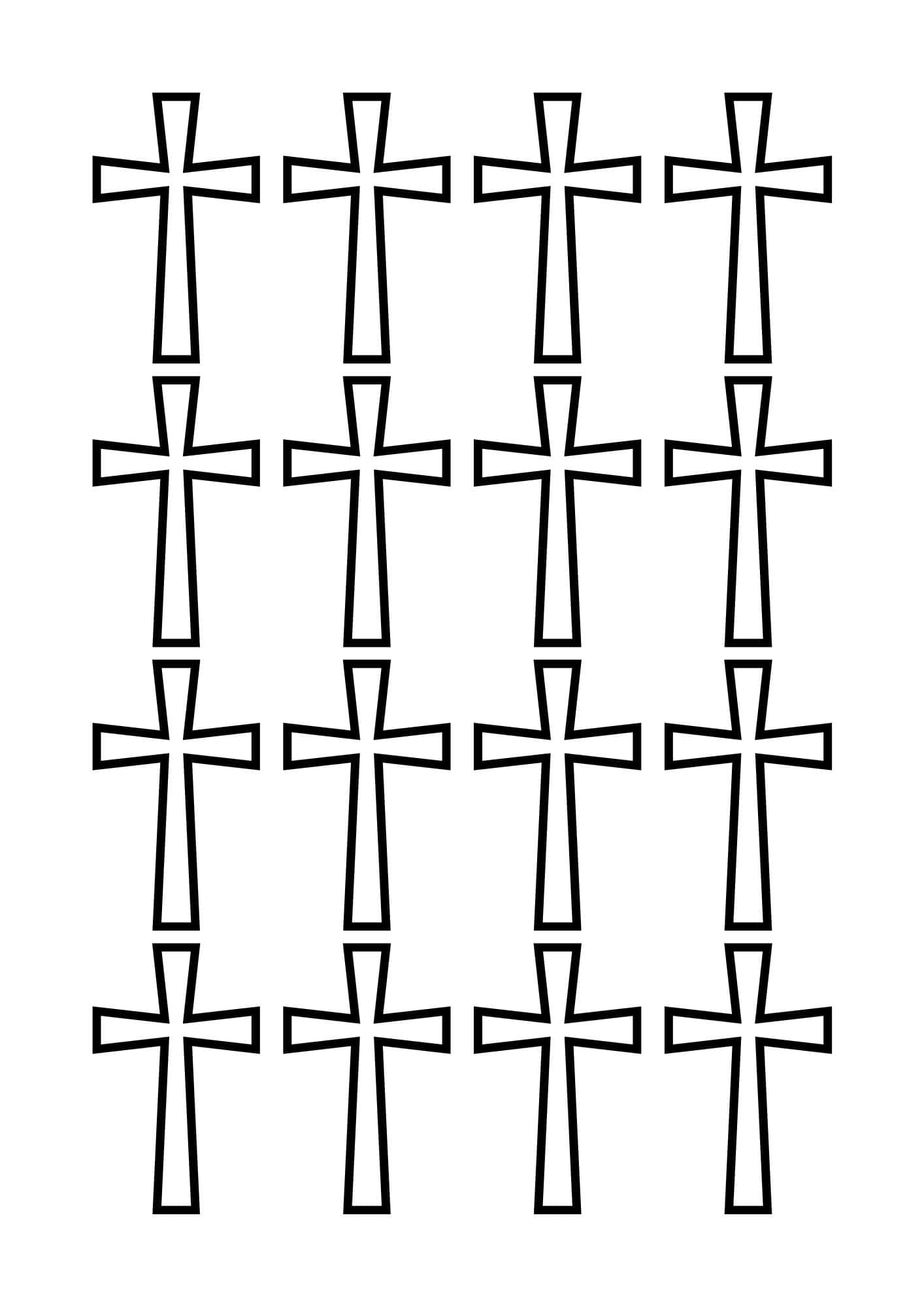 Sixteen cross templates.