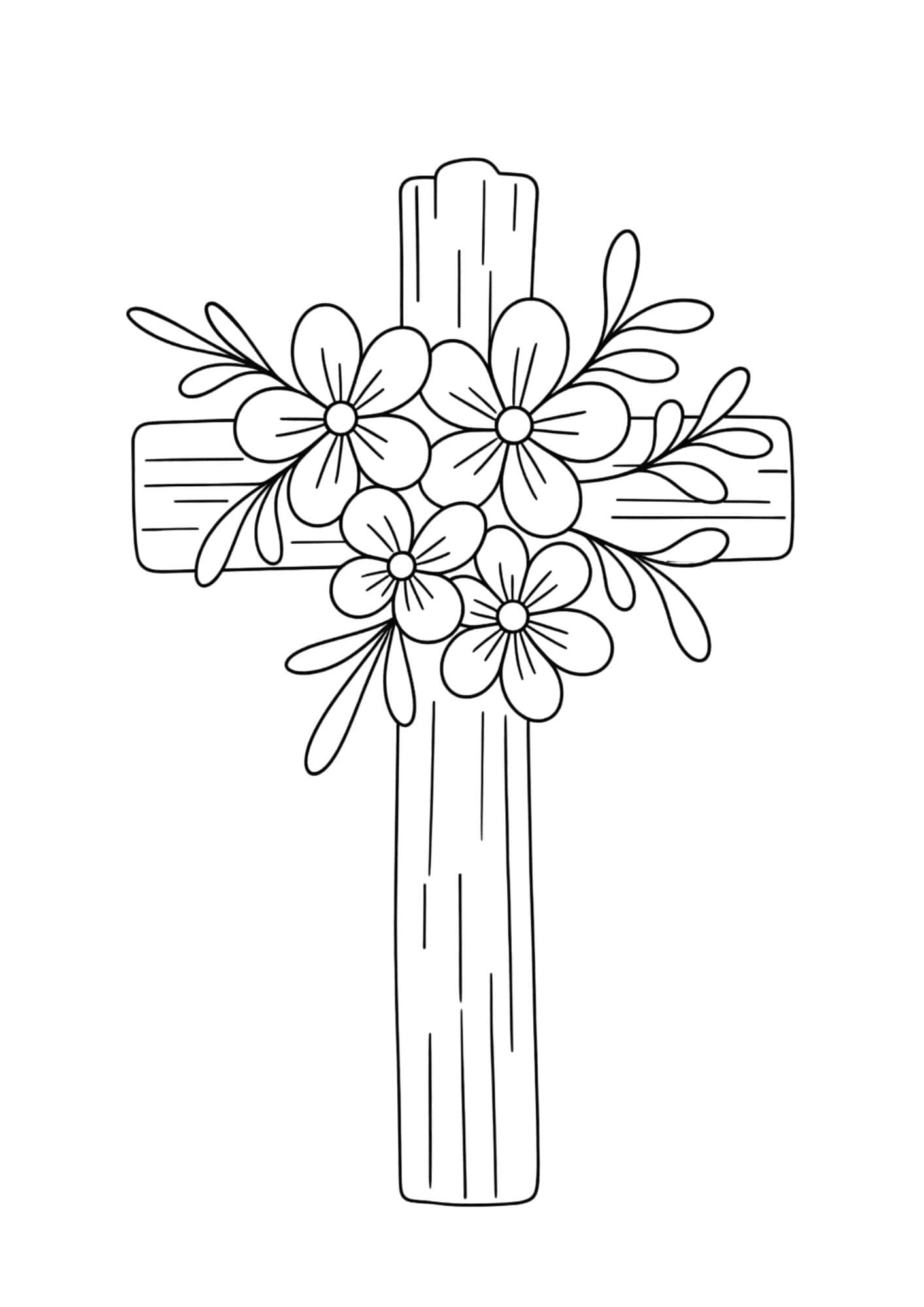 Flowers in the center of a cross.