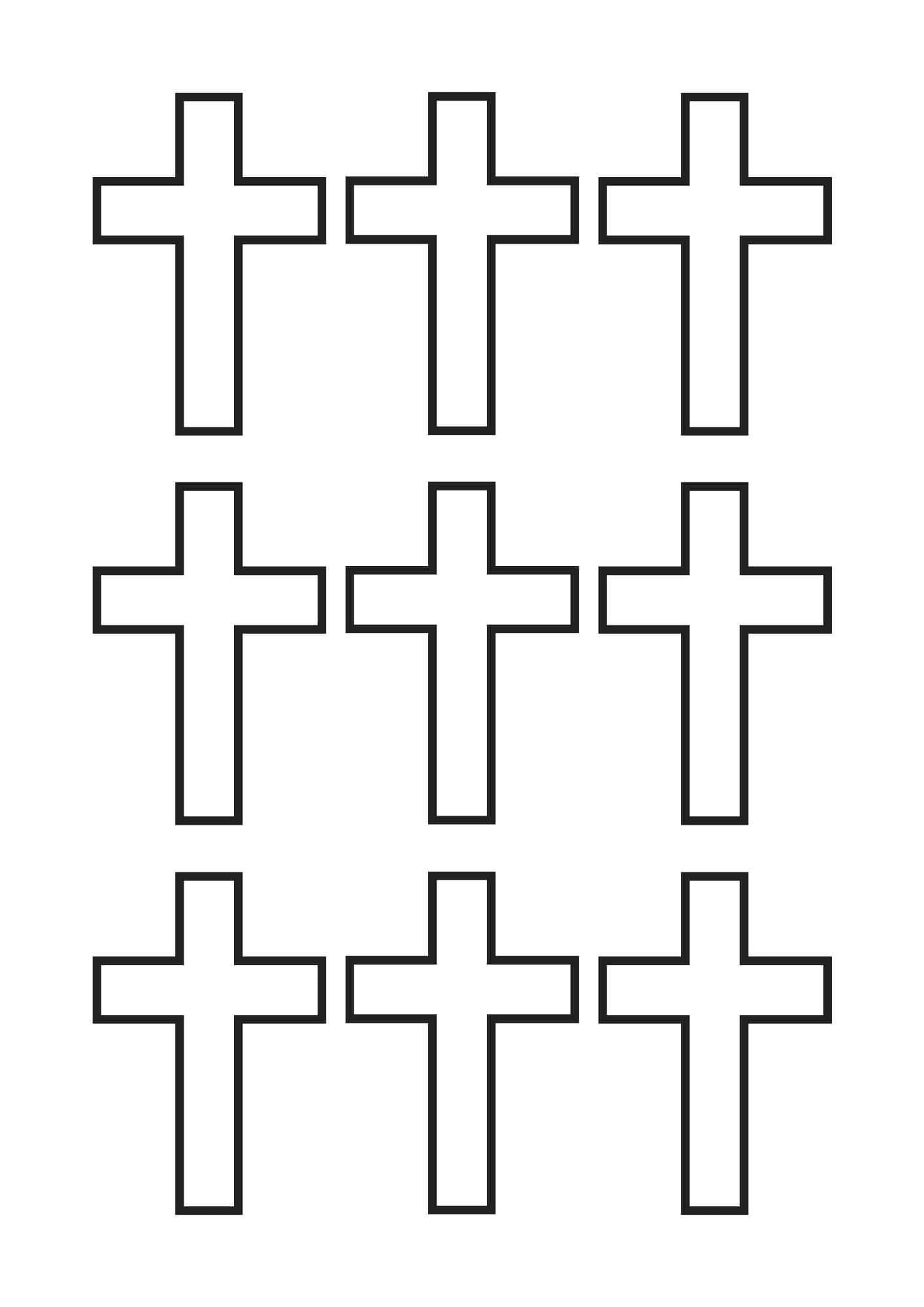 Nine cross templates.