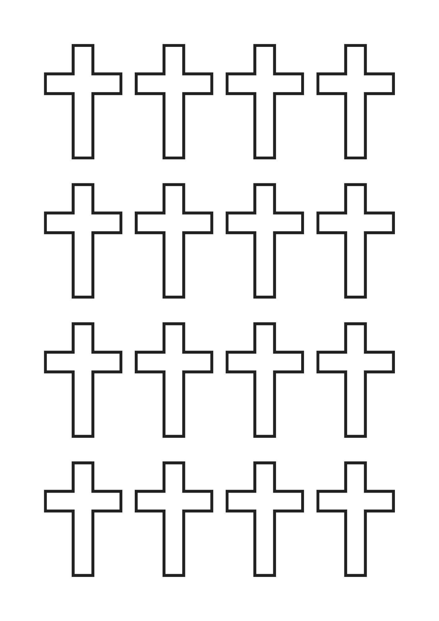 Sixteen cross templates.