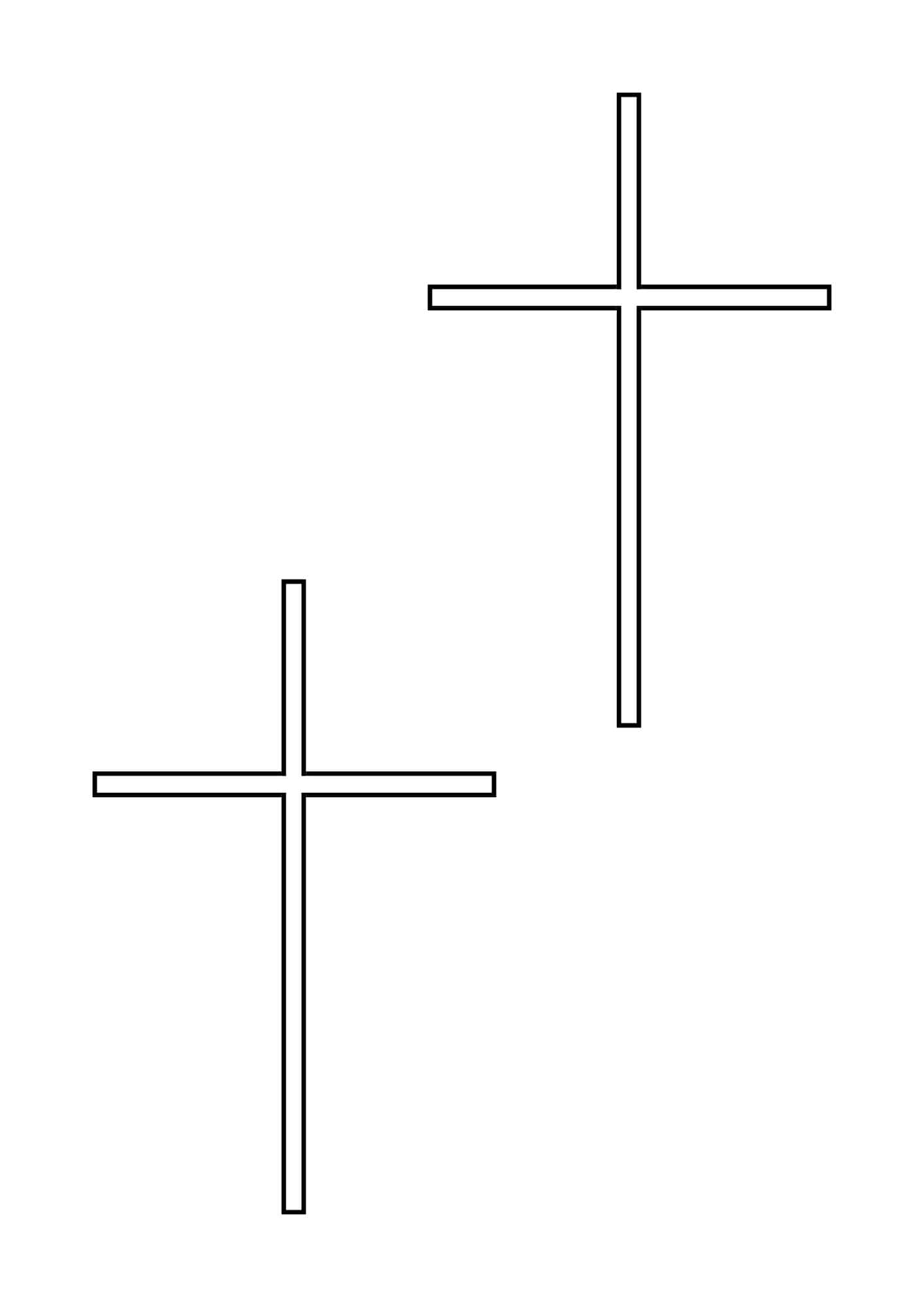 Two thin Easter cross template printable.