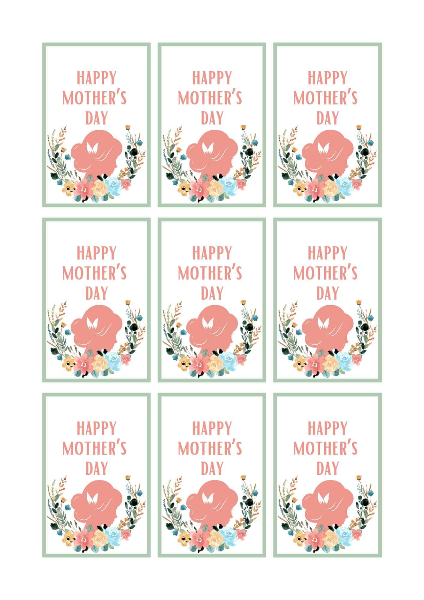 Mother's day gift tags in rectangle shapes.