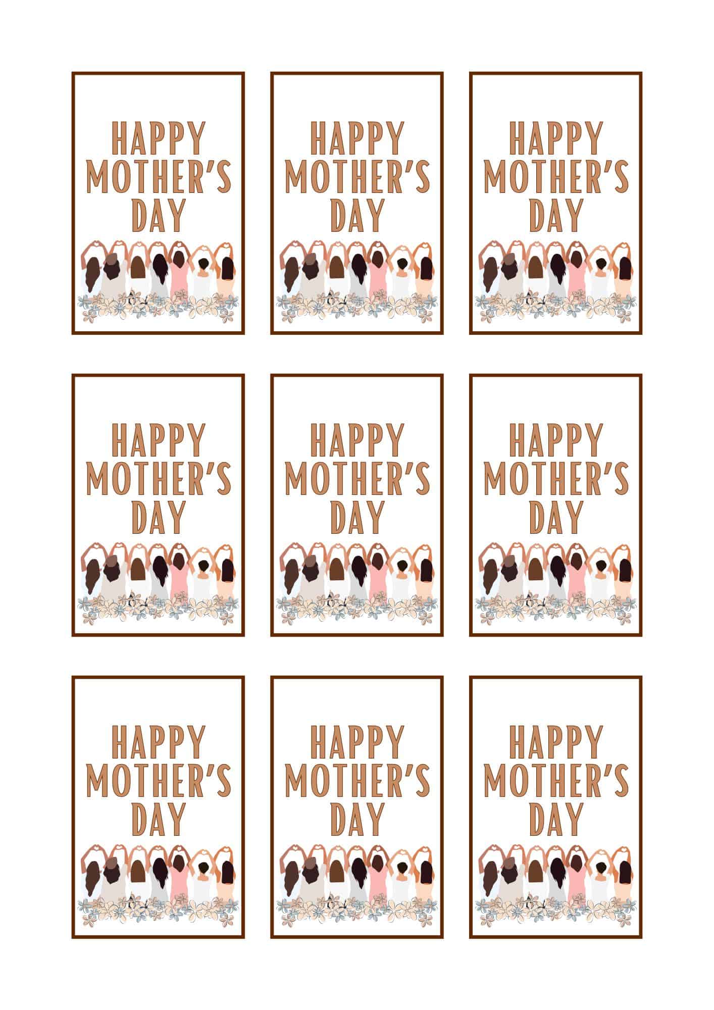Mother's day gift tags in rectangle shapes.