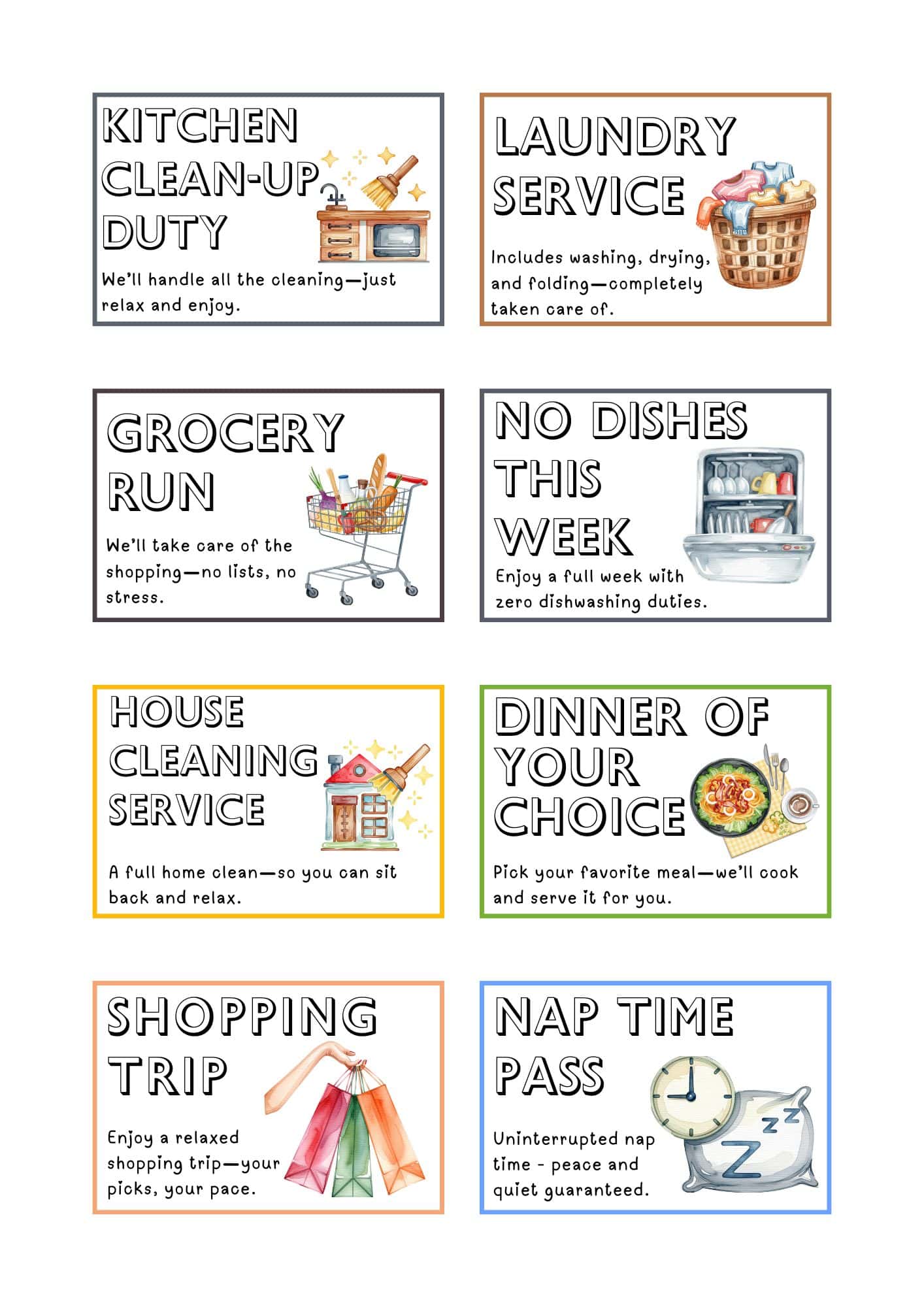 8 mother's day gift coupons.