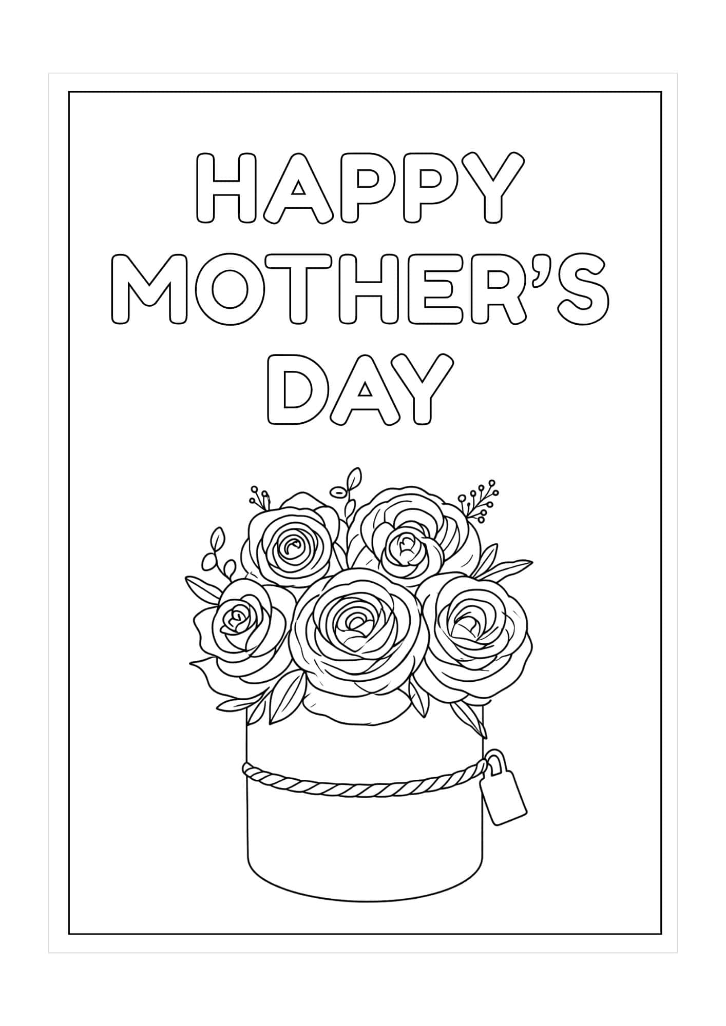 A bouquet of flowers and Happy Mother's Day wording at the top.