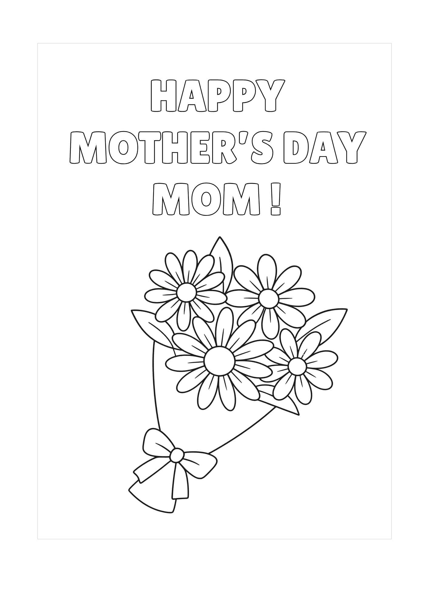 A bouquet of flowers with Happy Mother's Day wording.