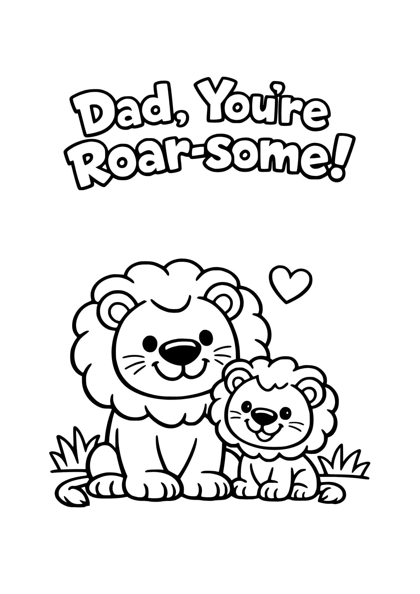 Lion and cub coloring page.