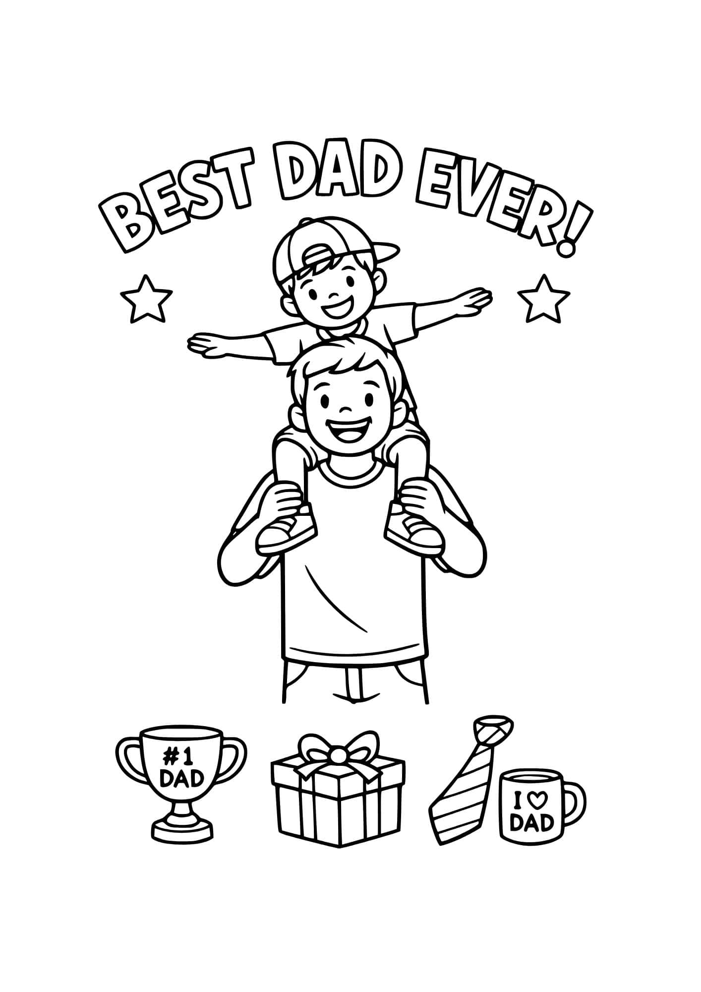 Best dad ever coloring page.