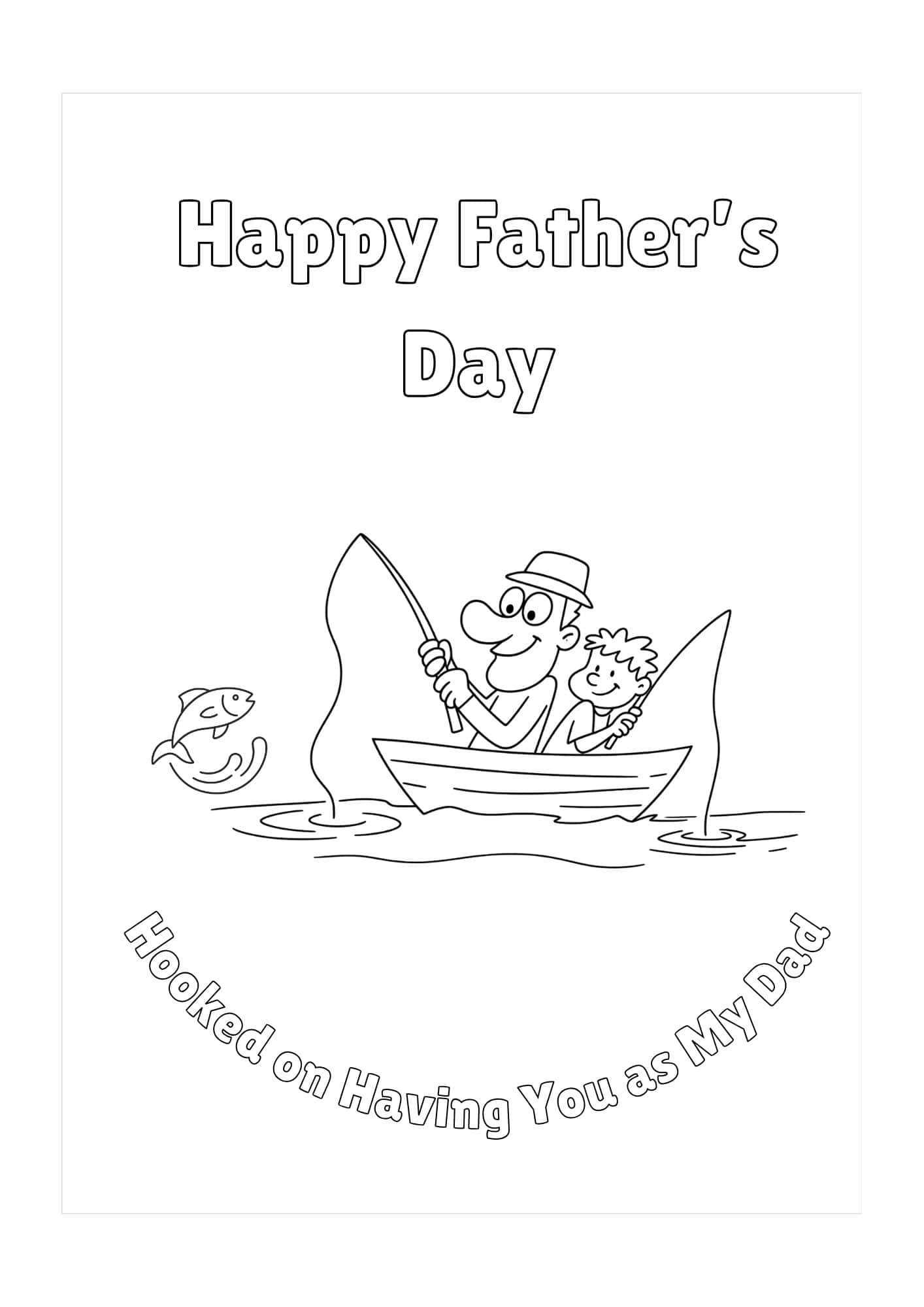 Fishing themed father's day card.