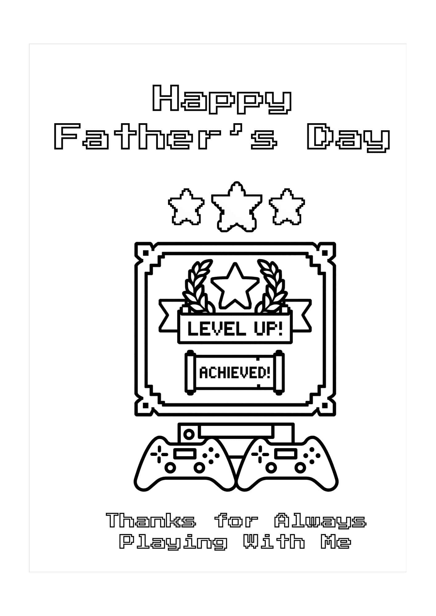 Retro games console themed card for dad.