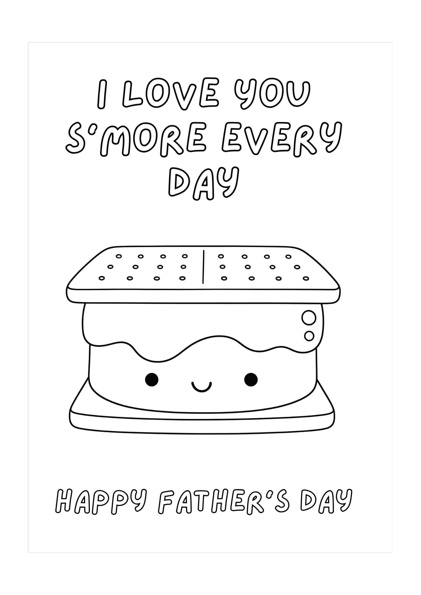 I love you s'more every day Father's day card.