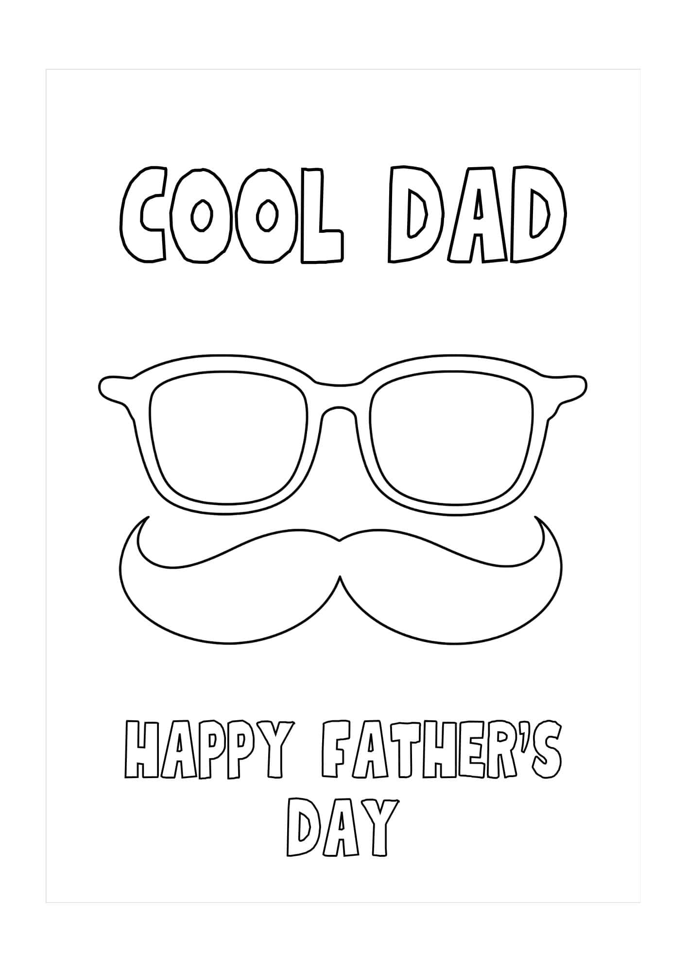 Cool dad card with spectacles and moustache design.