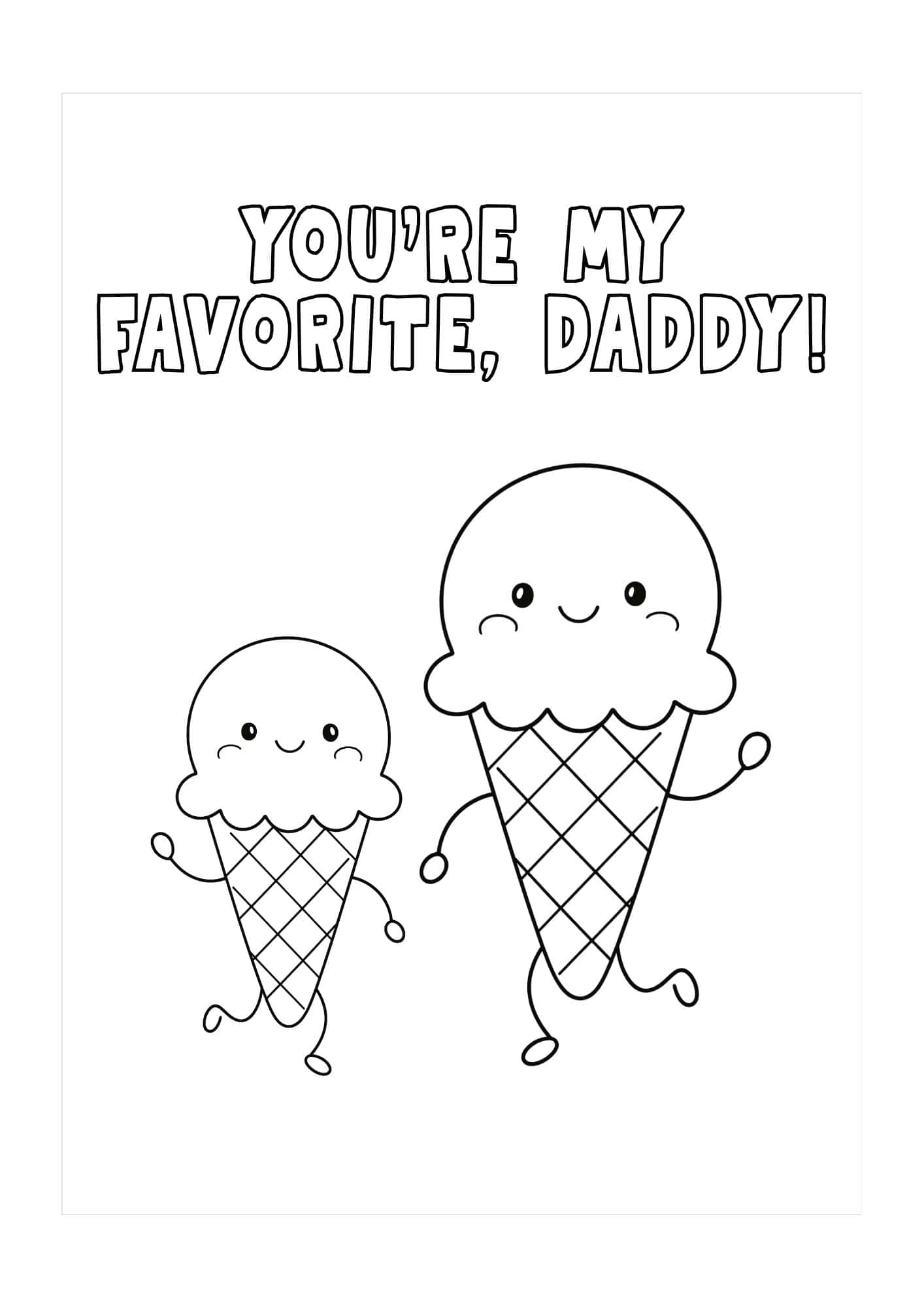 Two ice creams themed card for dad.
