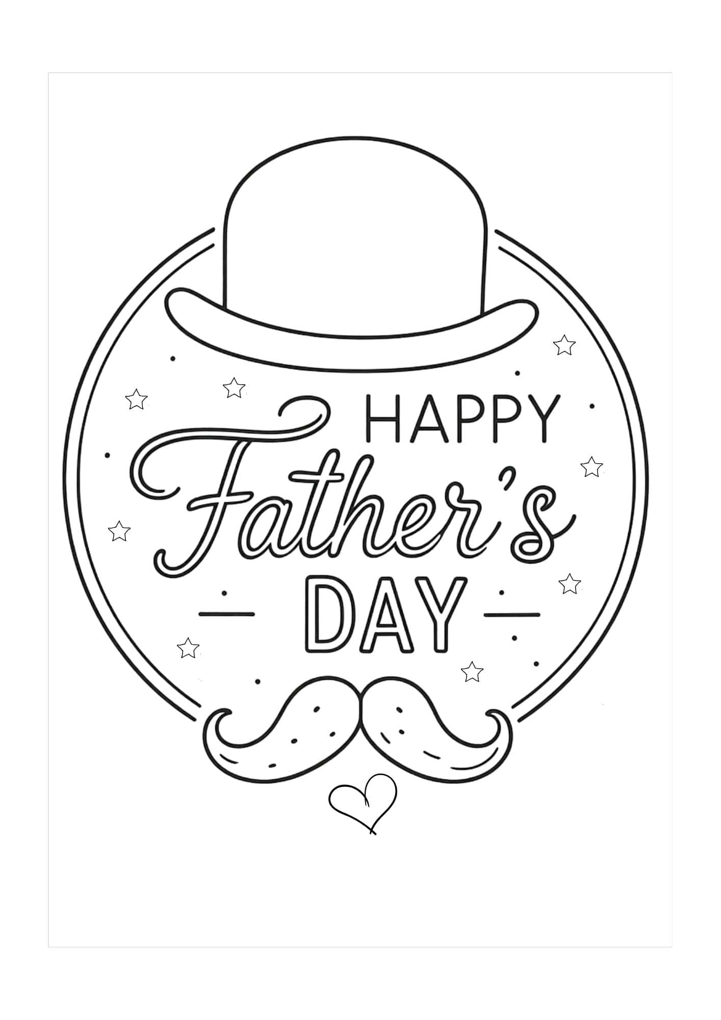Father's day card with a had and moustache design.