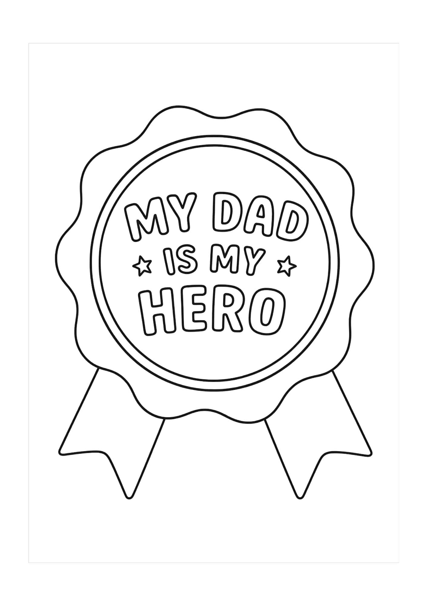 My dad is my hero printable card.