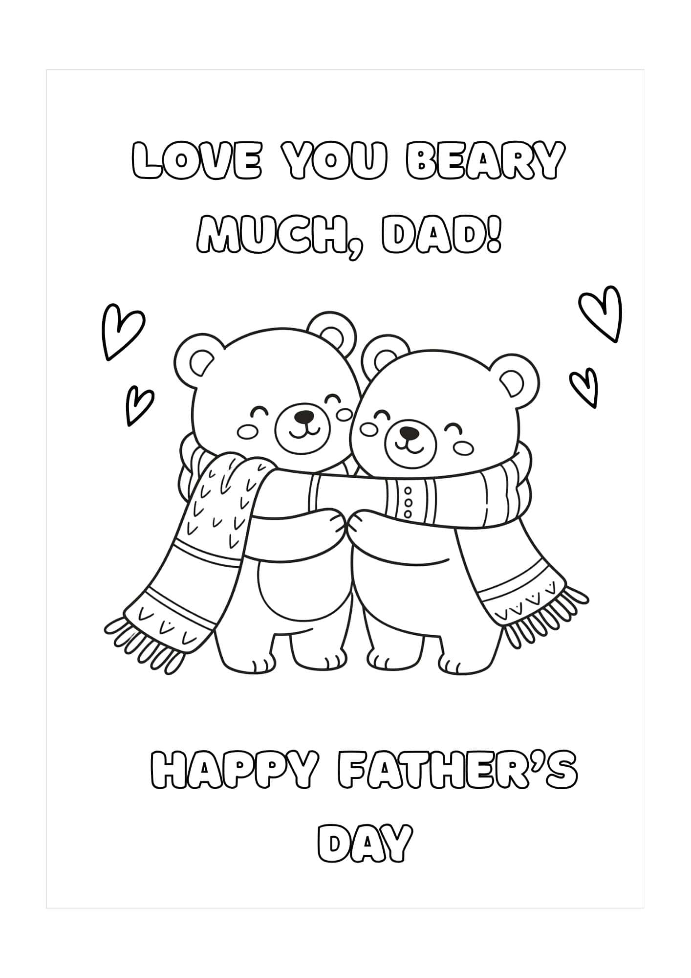 Love you beary much, dad card for Father's day.